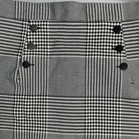 H&M Skirt Metal Back Zipper Classic Black White Houndstooth Plaid Above Knee 12 - Picture 11 of 16